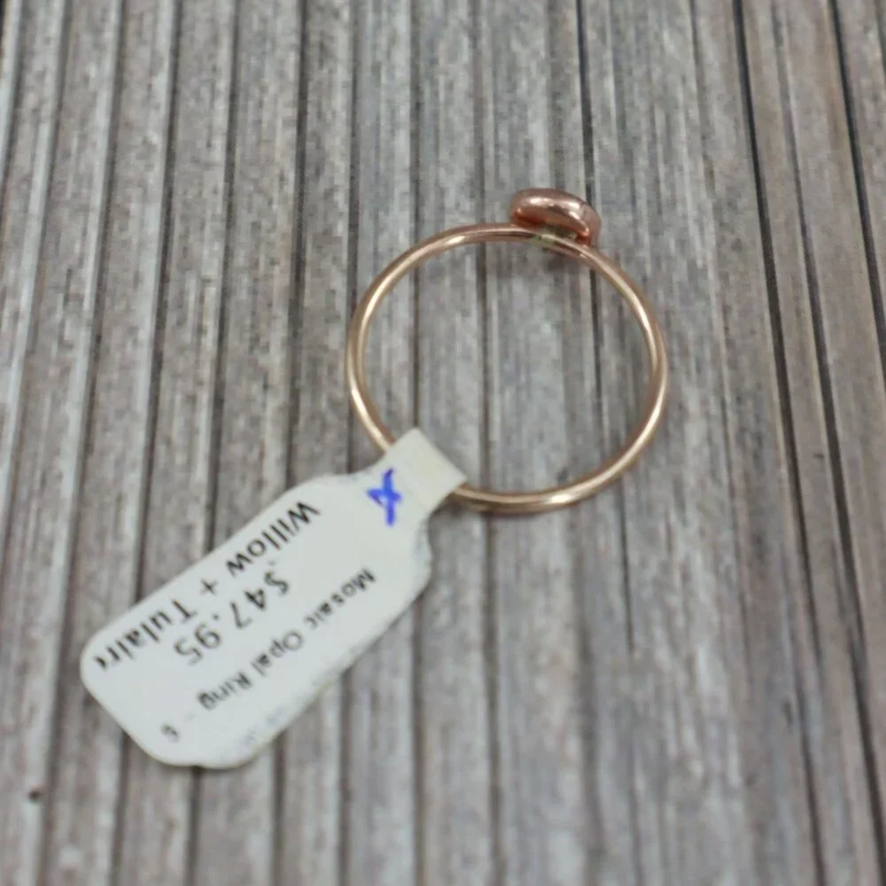 Mosaic Opal Ring 9 Gold Modern Minimalist Elegant Timeless Dainty Boho‎ NWT